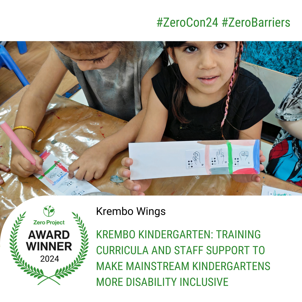 Krembo kindergarten: training curricula and staff support to make mainstream kindergartens more disability inclusive. Zero Project Award Winner 2024